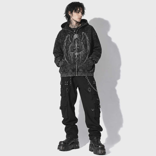 Gotycka Bluza Oversize 440 GSM | Fallen Cathedral Full-Zip Hoodie