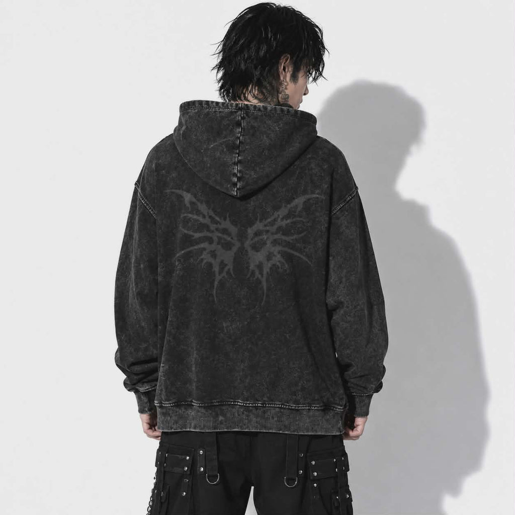Gotycka Bluza Oversize 440 GSM | Fallen Cathedral Full-Zip Hoodie