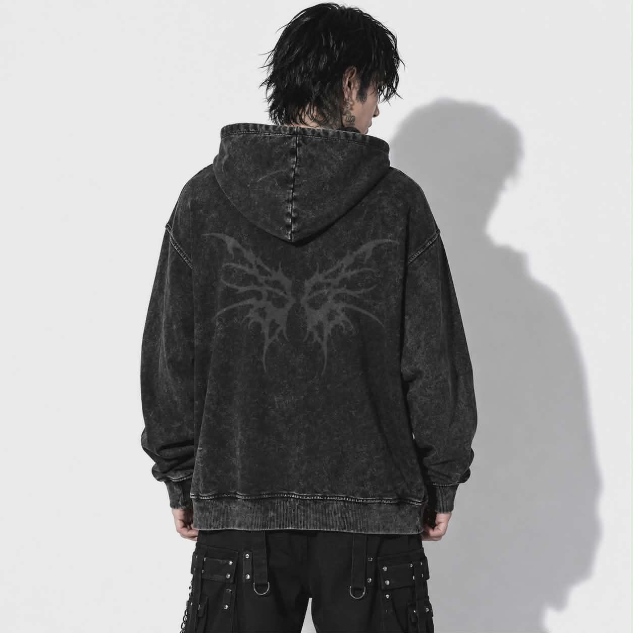 Gotycka Bluza Oversize 440 GSM | Fallen Cathedral Full-Zip Hoodie