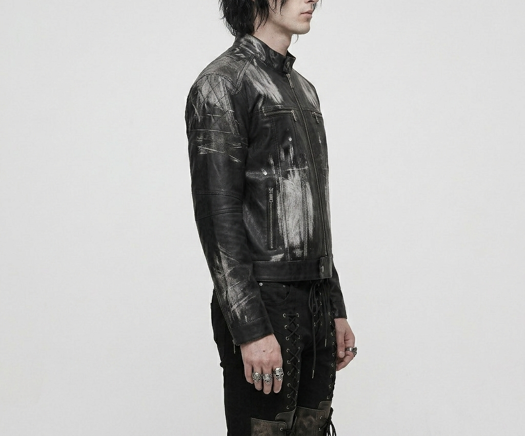 Punkowa Kurtka Motocyklowa Unisex | Ash Requiem | Punkgoth Streetwear
