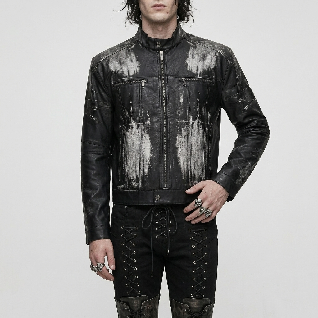 Punkowa Kurtka Motocyklowa Unisex | Ash Requiem | Punkgoth Streetwear