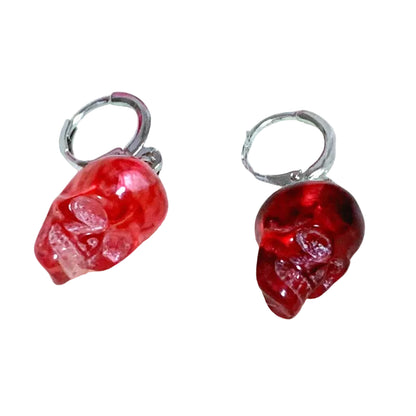 Gotyckie Kolczyki Red Skull Goth