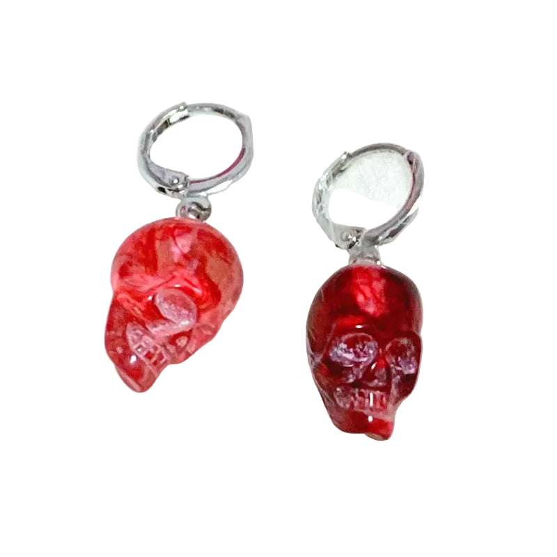 Gotyckie Kolczyki Red Skull Goth