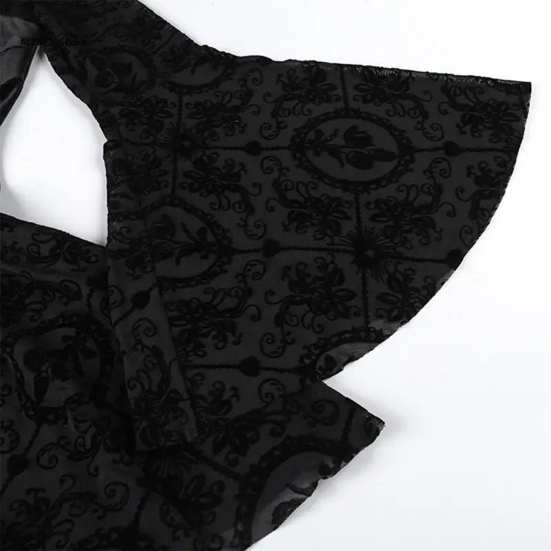 Gotycka Sukienka Mini Black Veil Makabre Dance | Victorian Gothic