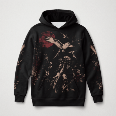 Gotycka Bluza Słowiańska Oversize | Pani Mrocznego Lasu | Slavic Gothic Premium Full Print 280 GSM