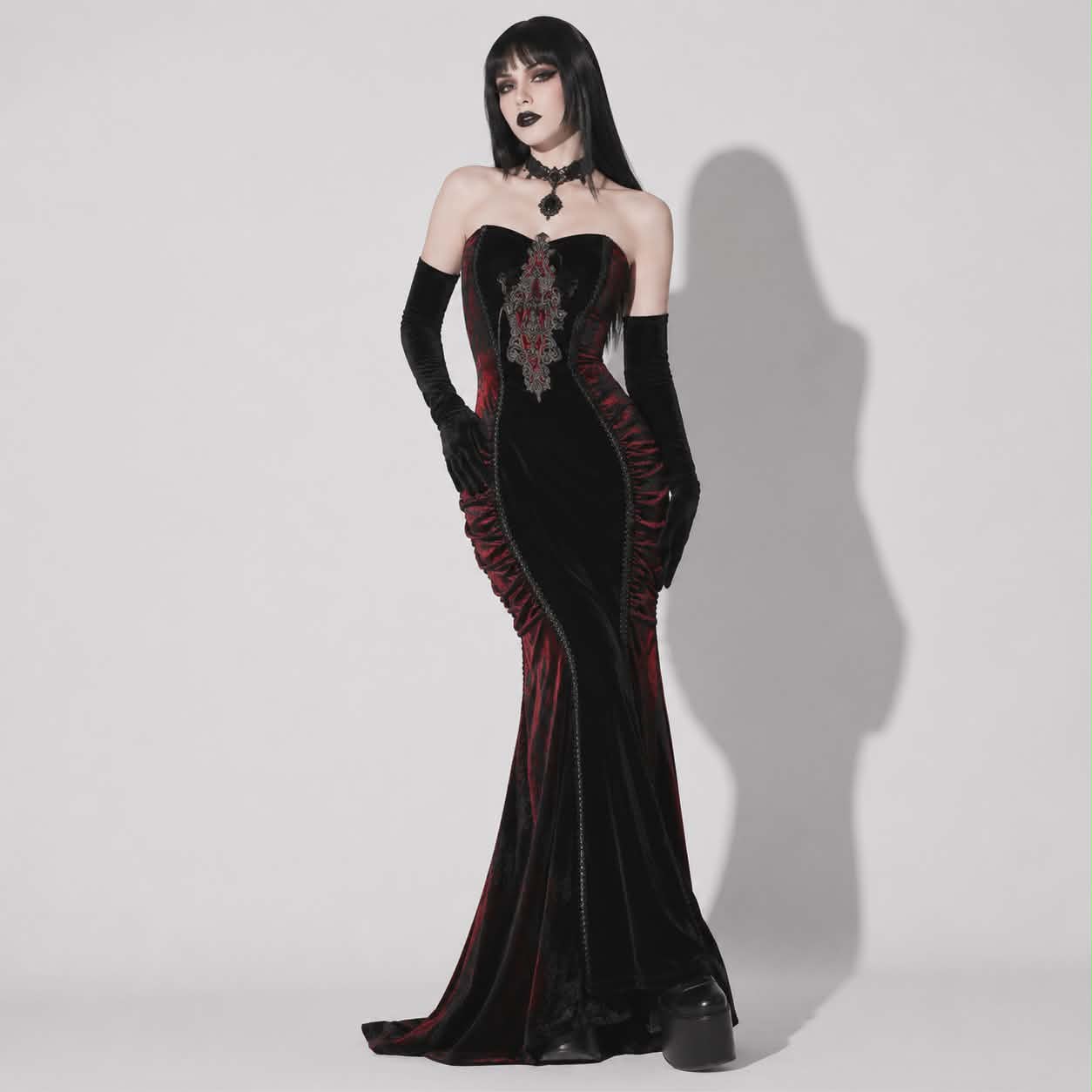Vampire Princess Nocturna | Wampiryczna Gotycka Suknia Królewska Dark Elegance