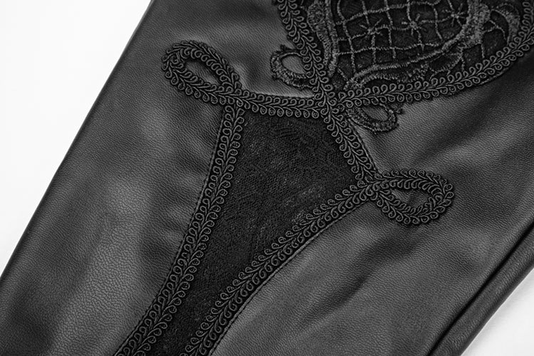 Gotyckie Legginsy Vampire Leather Elegance Obsidian