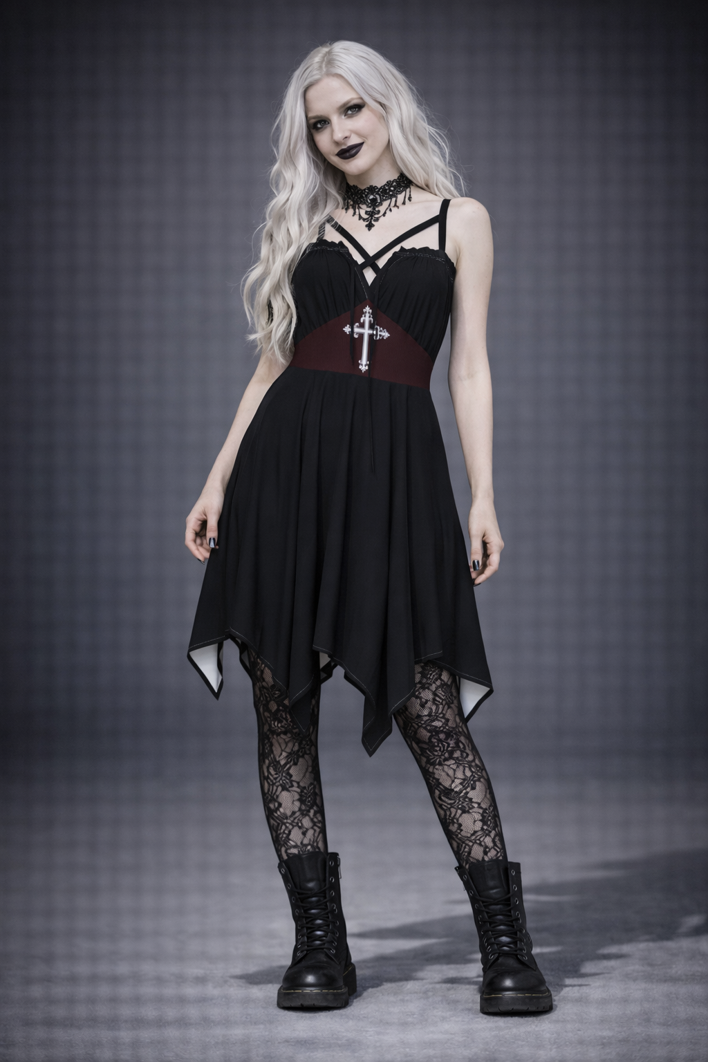 Gotycka Sukienka Mini Dark Victorian Cross | Victorian Gothic Princess