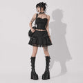 Gotycka Spódnica Midnight Lace | Romantic Gothic Mini Skirt