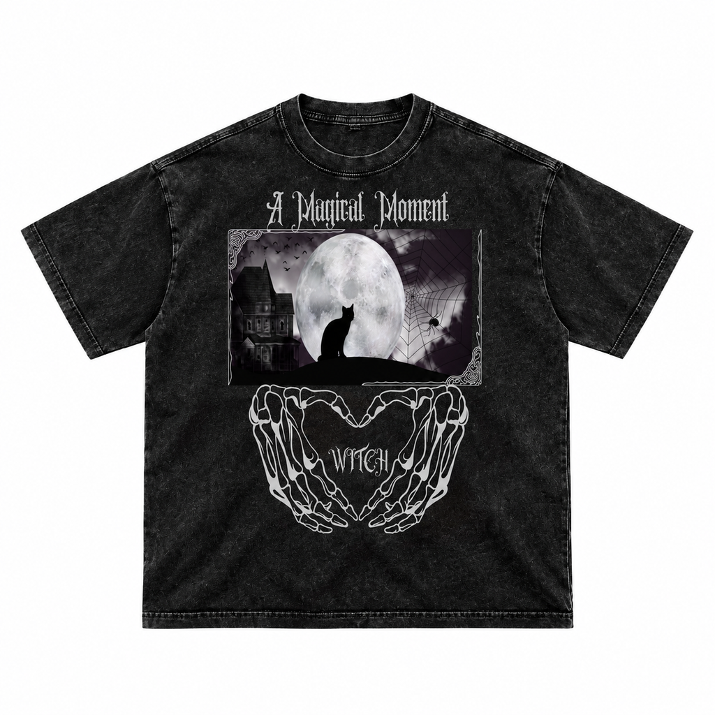 Gotycka Koszulka Vintage Halloween | MAGIC MOMENT – 250 GSM
