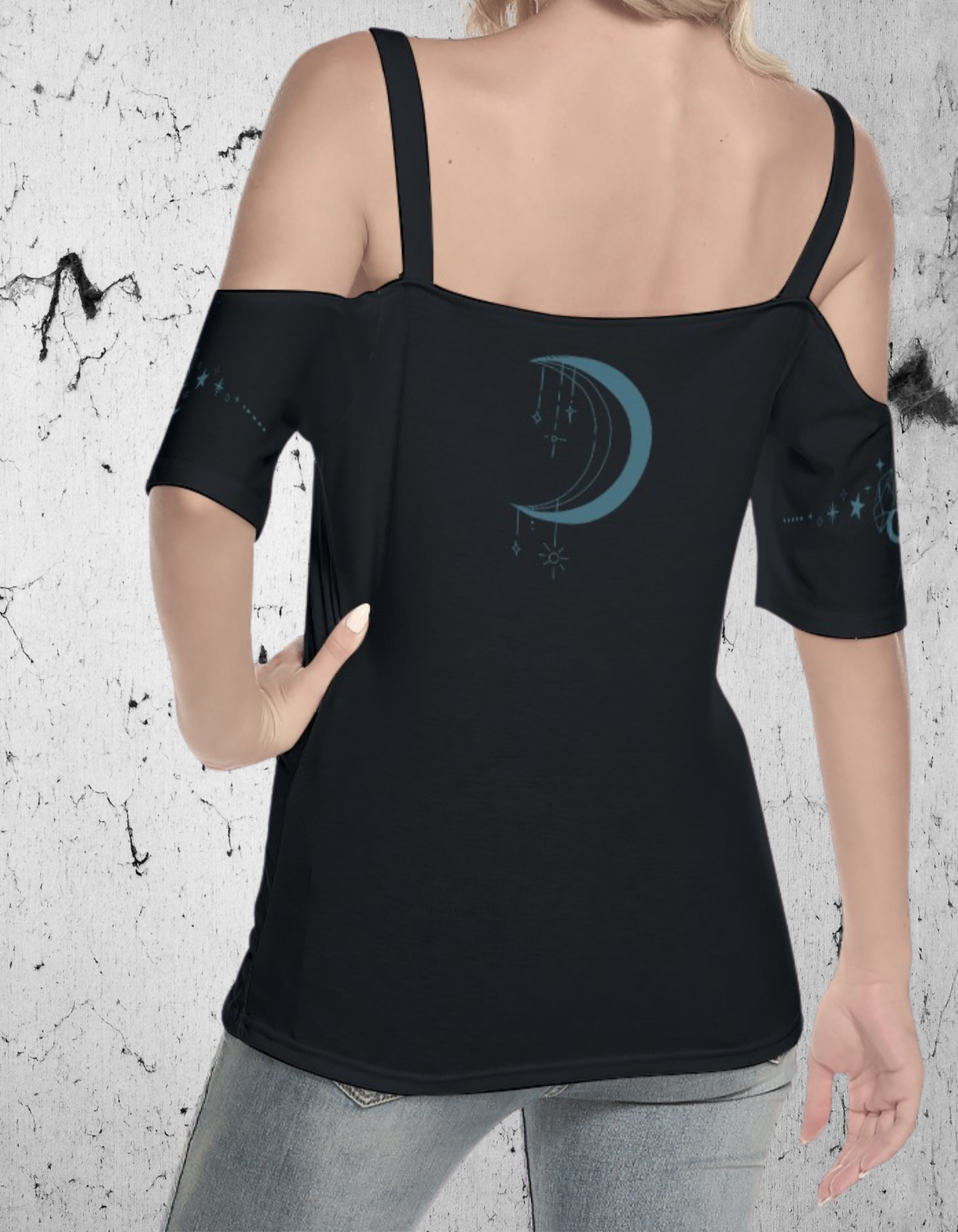 Gothic T-shirt with Magical Black Cat