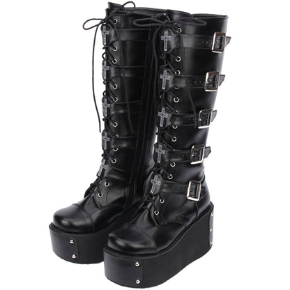 Black Metal Gothic Boots