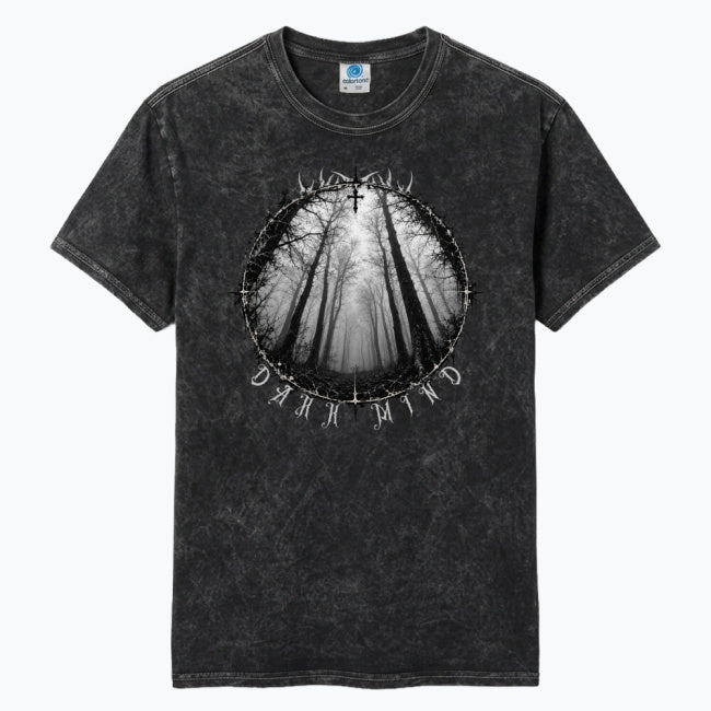 Gotycka Koszulka Unisex Washed – DARK MIND NIGHT FOREST | 100% Bawełna