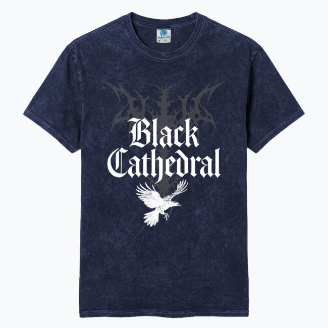 Gotycka Koszulka Unisex Mineral Wash Black Cathedral I – The Raven’s Call