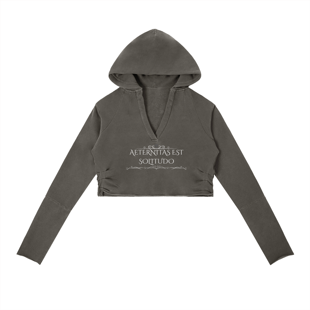 Gotycka Damska Bluza Crop | Gothic Ezoteric Tattoo Hoodie