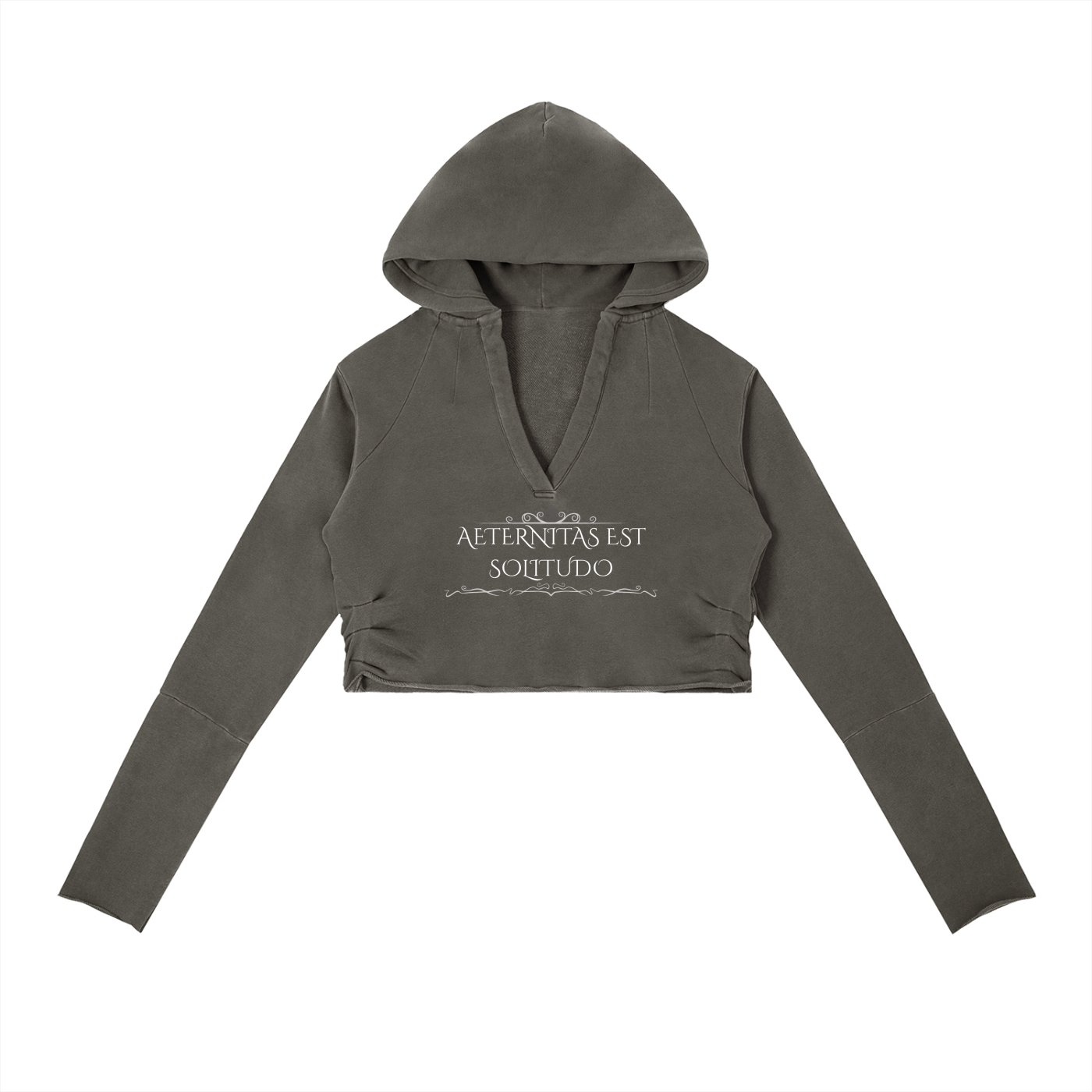 Gotycka Damska Bluza Crop | Gothic Ezoteric Tattoo Hoodie