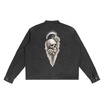Czarna Gotycka Kurtka Denimowa Ezoteric Gothic Skull