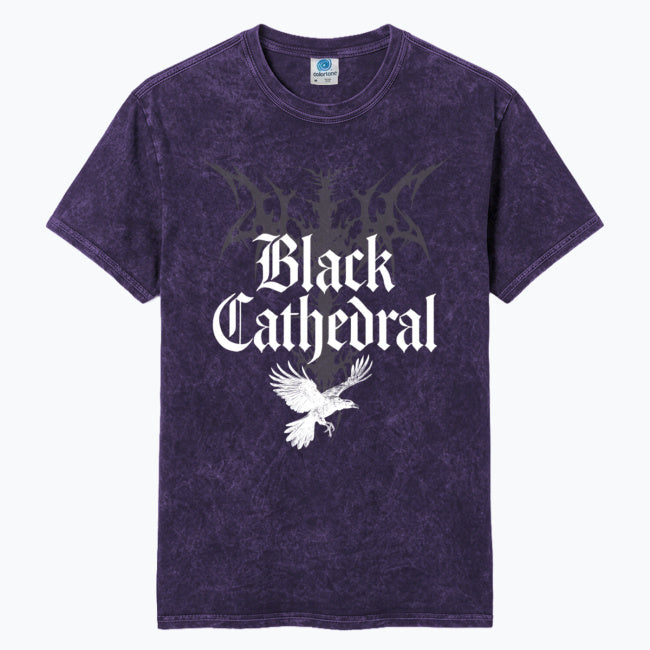 Gotycka Koszulka Unisex Mineral Wash Black Cathedral I – The Raven’s Call