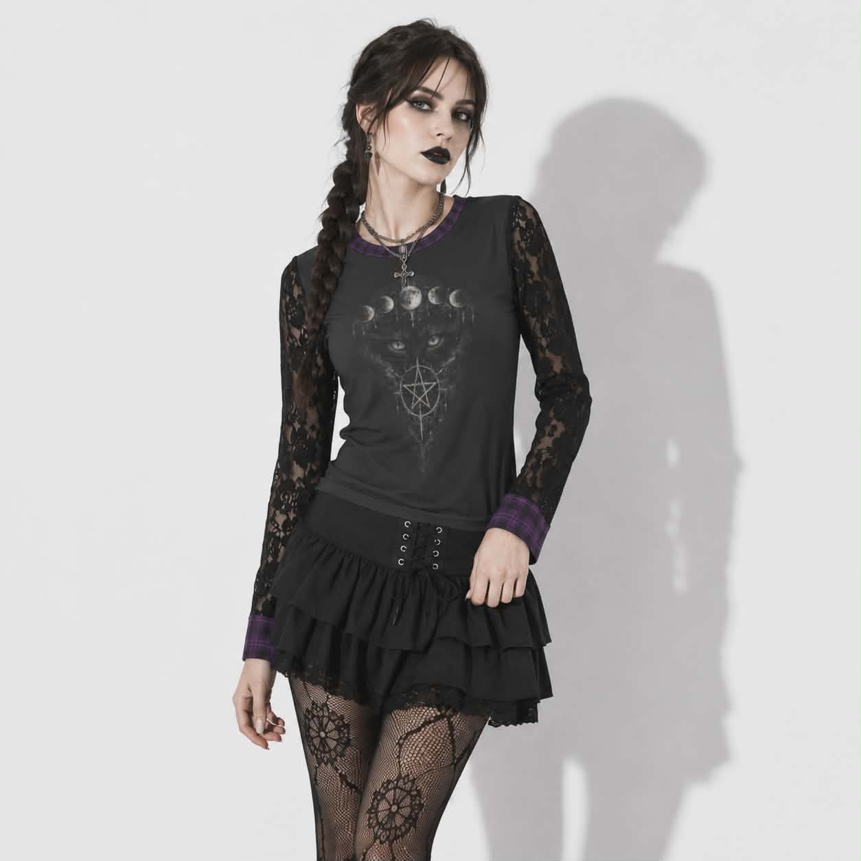 Bluzka Gothic Moon Ritual | Witchcore Lace Top