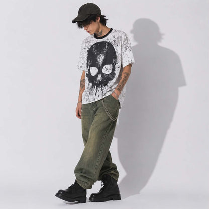 Grunge Reaper Skull T-Shirt | Gothic Alternative Streetwear Tee