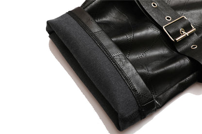 Black Metalowe Spodnie z PU - Dark Rebel Leather