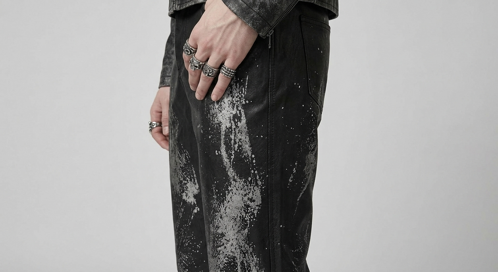 Punkowe Spodnie Baggy Unisex | Ash Requiem | Punkgoth Streetwear