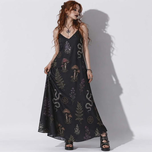 Sukienka Witchwood Ritual | Gothic Witchcore Maxi Dress