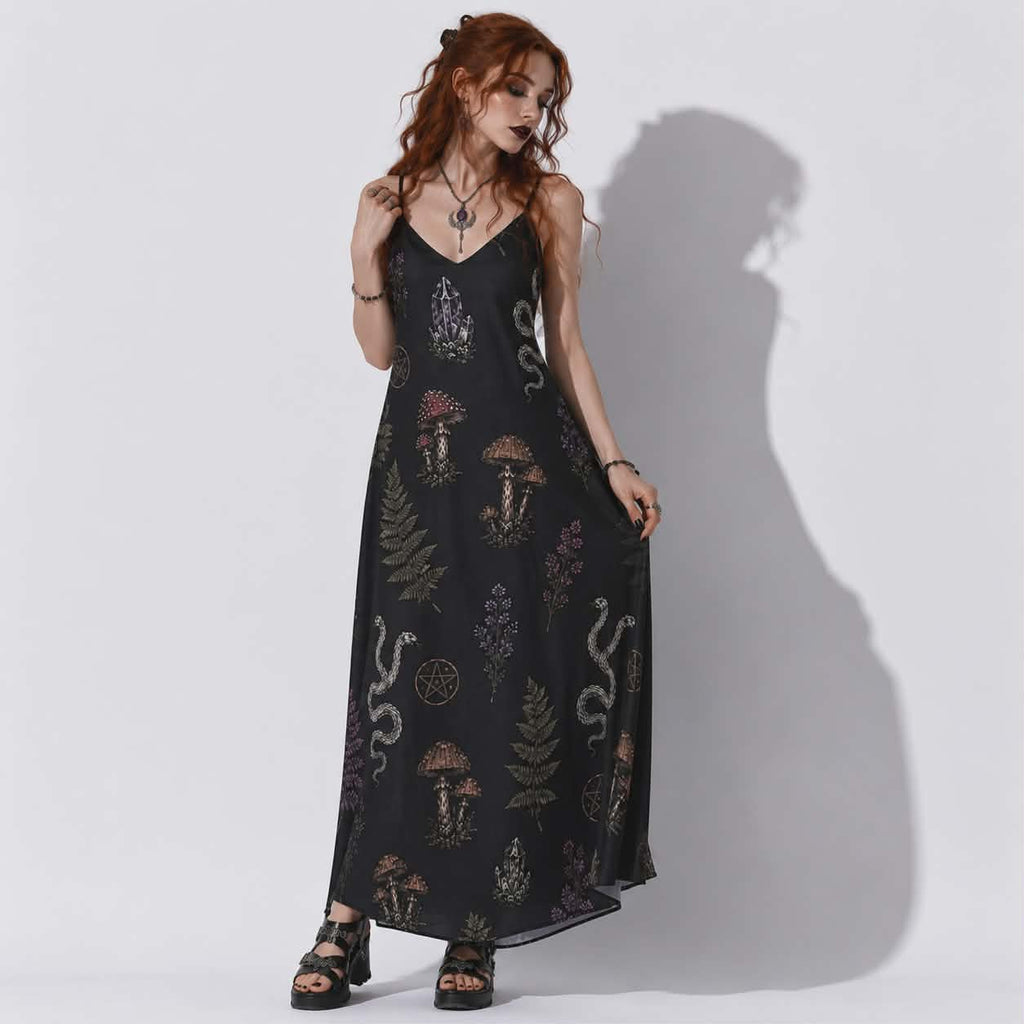 Sukienka Witchwood Ritual | Gothic Witchcore Maxi Dress